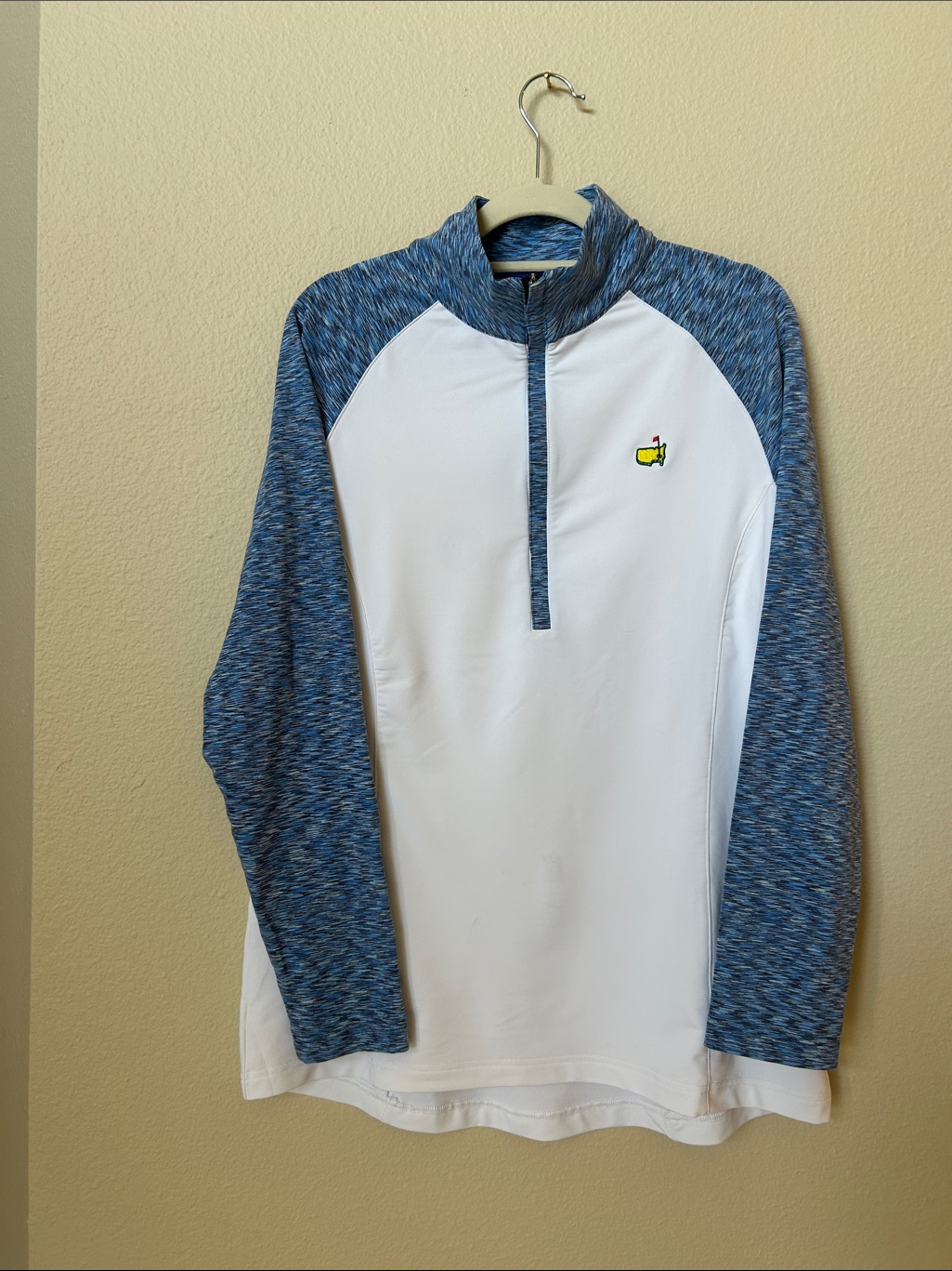 Masters Ladies 1/4 Zip Performance Pullover - White & Blue